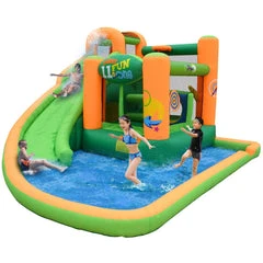 KidWise Endless Fun 11 in 1 Inflatable Bounce House with Waterslide