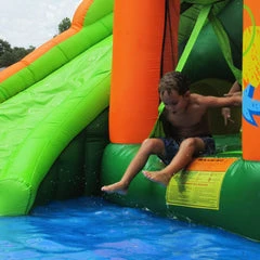 KidWise Endless Fun 11 in 1 Inflatable Bounce House with Waterslide