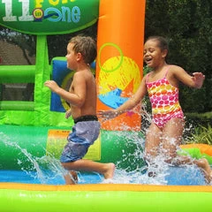 KidWise Endless Fun 11 in 1 Inflatable Bounce House with Waterslide