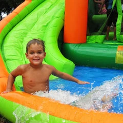 KidWise Endless Fun 11 in 1 Inflatable Bounce House with Waterslide