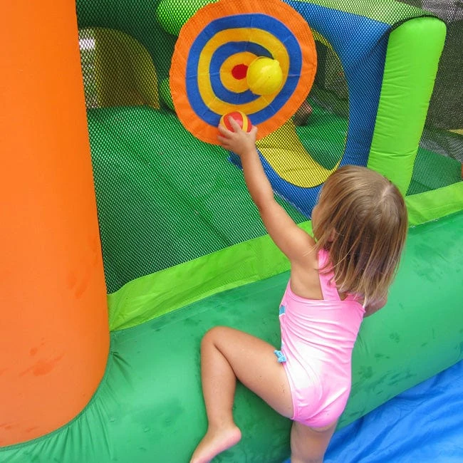 KidWise Endless Fun 11 in 1 Inflatable Bounce House with Waterslide
