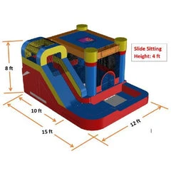 15' Red 'n Blue Combo Water Slide