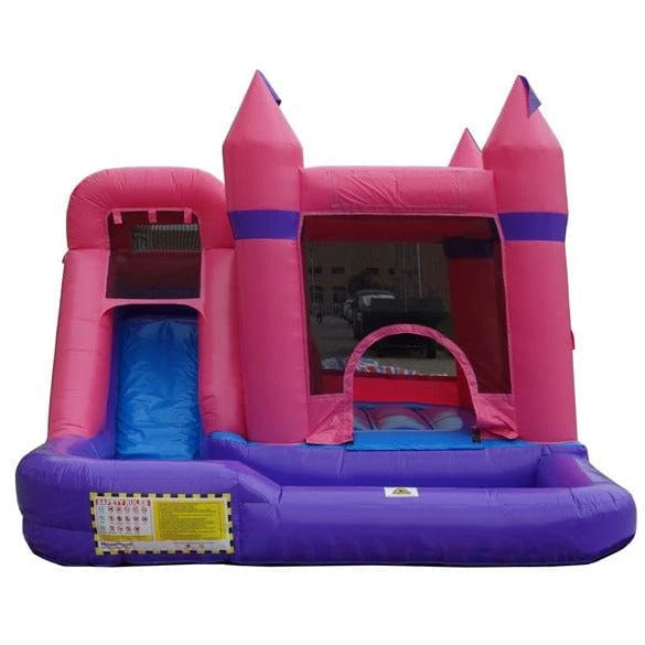 15' Pink Castle Combo Water Slide
