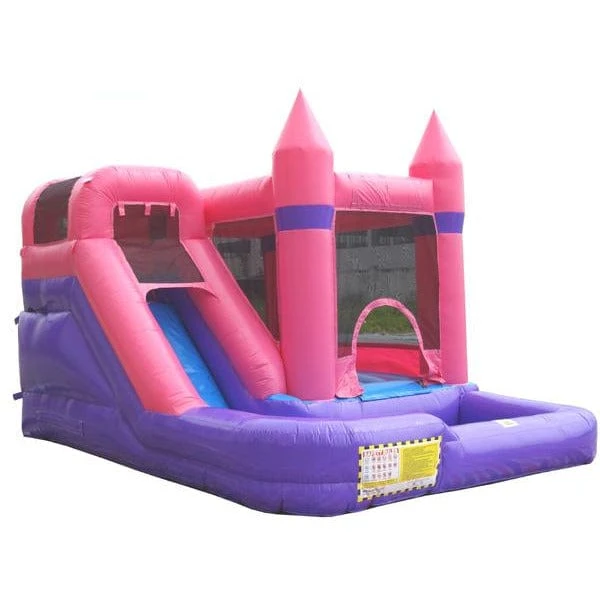 15' Pink Castle Combo Water Slide