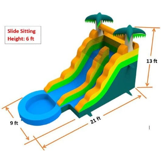 13' H Palm Tree Slide Water Slide