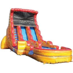 19'H Dual Lane Inflatable Wet/Dry Slide With Pool