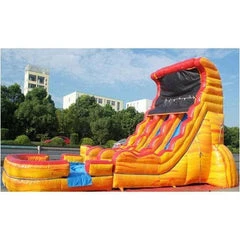 19'H Dual Lane Inflatable Wet/Dry Slide With Pool