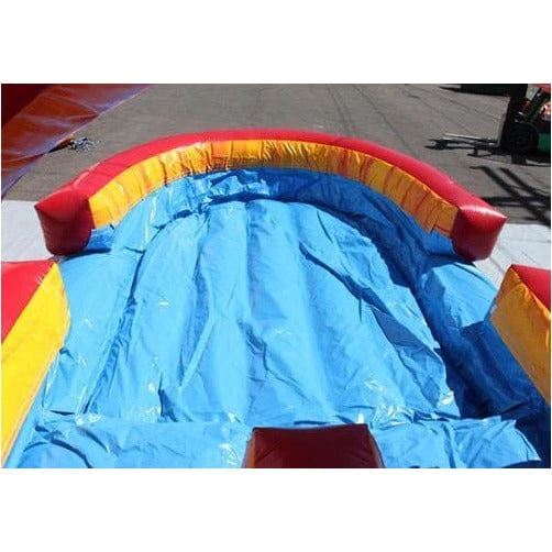 Dual Lane Volcano Inflatable Slip N Slide with Pool