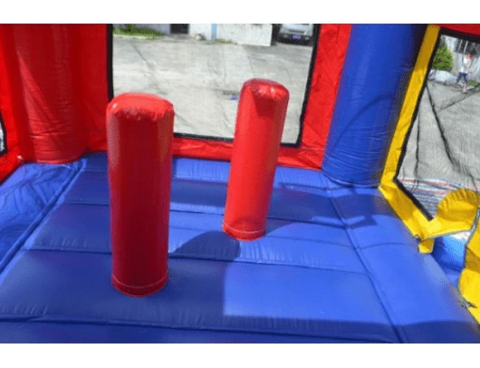 rainbow module bounce house with inflatable pop up obstacles