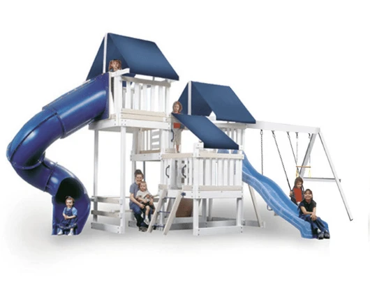 congo monkey playsystem swing set #4 in white with blue accessories