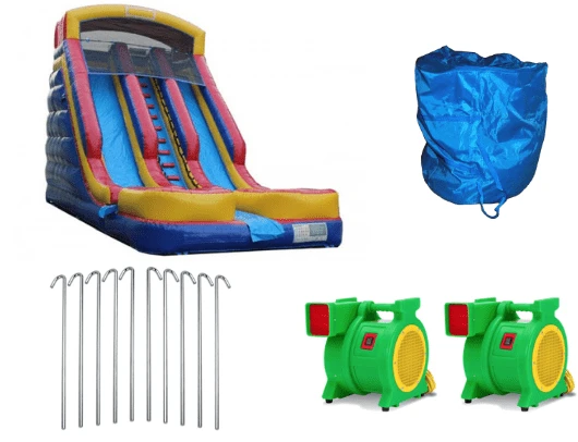 included when you buy the dual lane commercial inflatable water slide