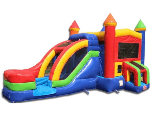 rainbow module combo bounce house with slide