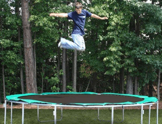 sportstramp extreme trampoline with safety enclosure removed