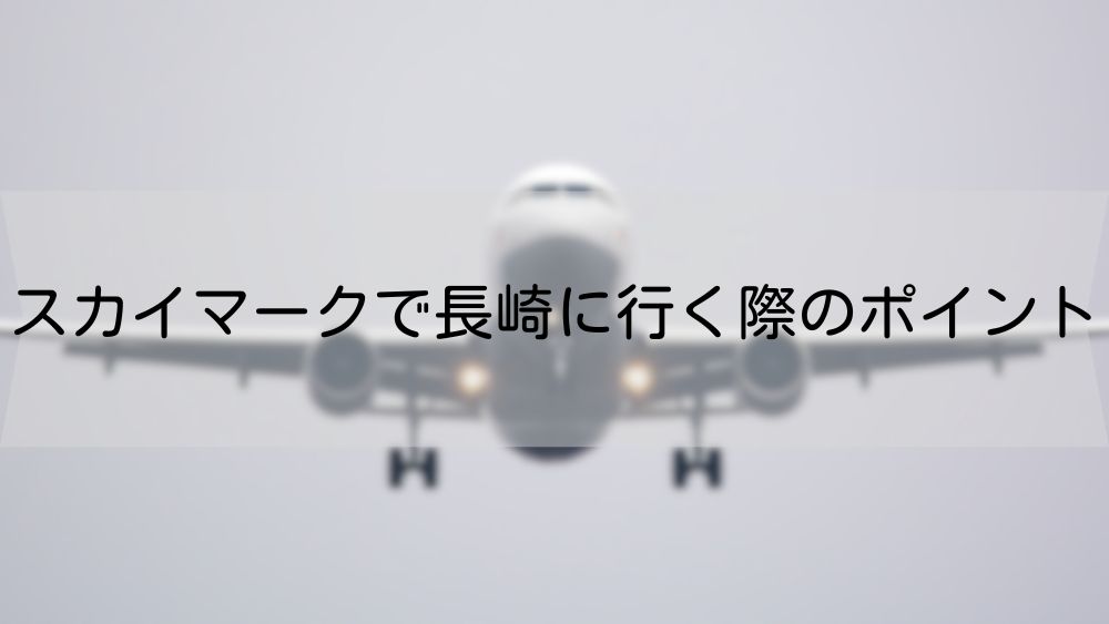 スカイマークで長崎に行く際のポイント